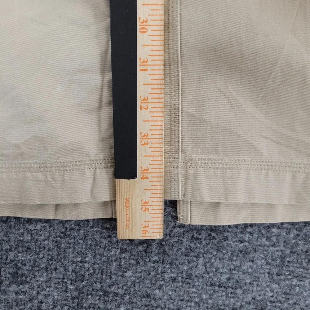 Lauren Ralph Lauren Skirt Womens 14 Beige Cotton Maxi Straight Front Slit Casual